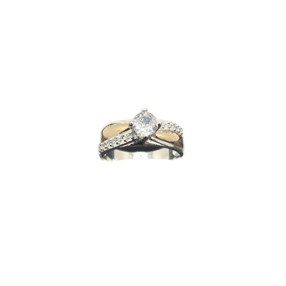 Anillo de plata de dos tonos