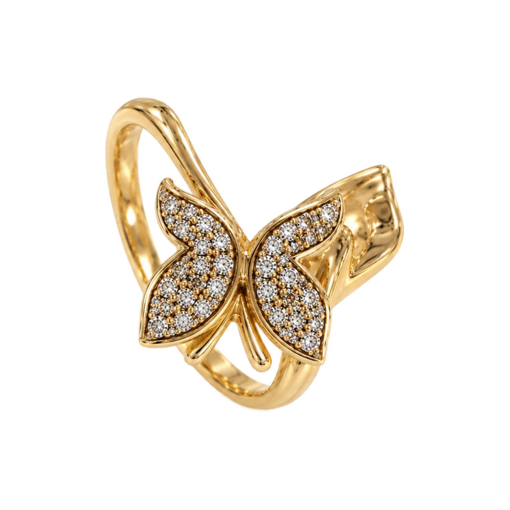 Anillo de mariposa de oro