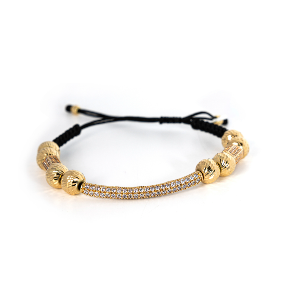 Premium Gold Adjustable Bracelet with Zircon Stones