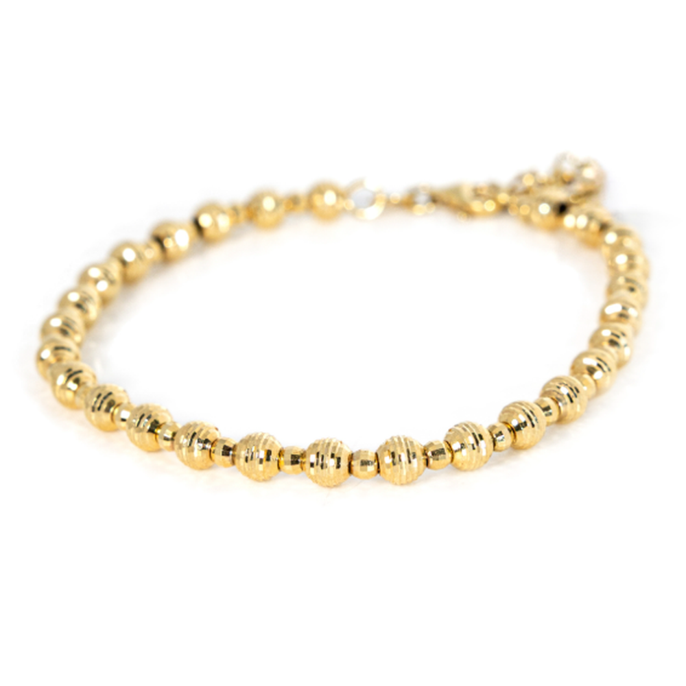 Classic Beaded Bracelet in 10K Gold