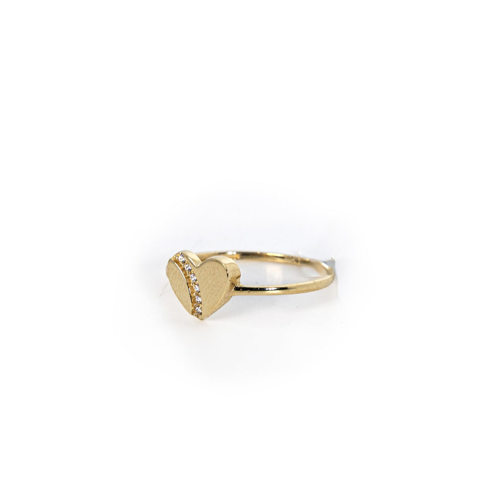 Gold Heart Pavé Ring