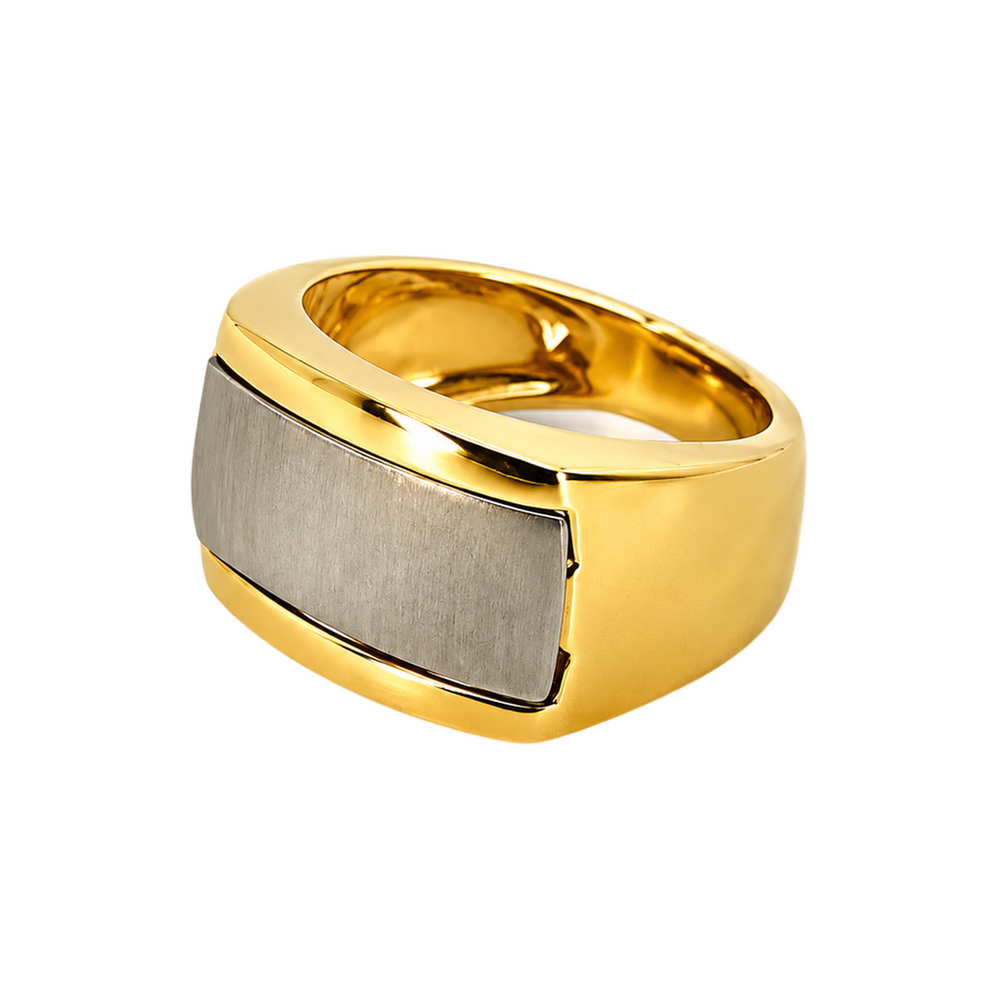 Anillo de hombre cuadrado de 18k