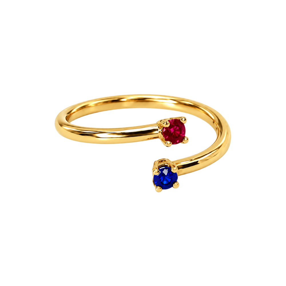 Ring With Ruby And Sapphire