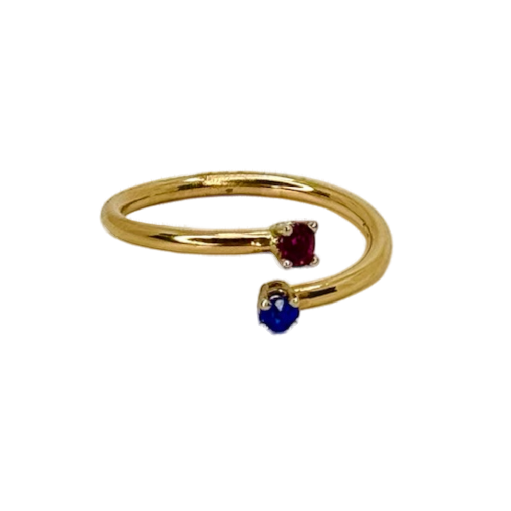 Ring With Ruby And Sapphire