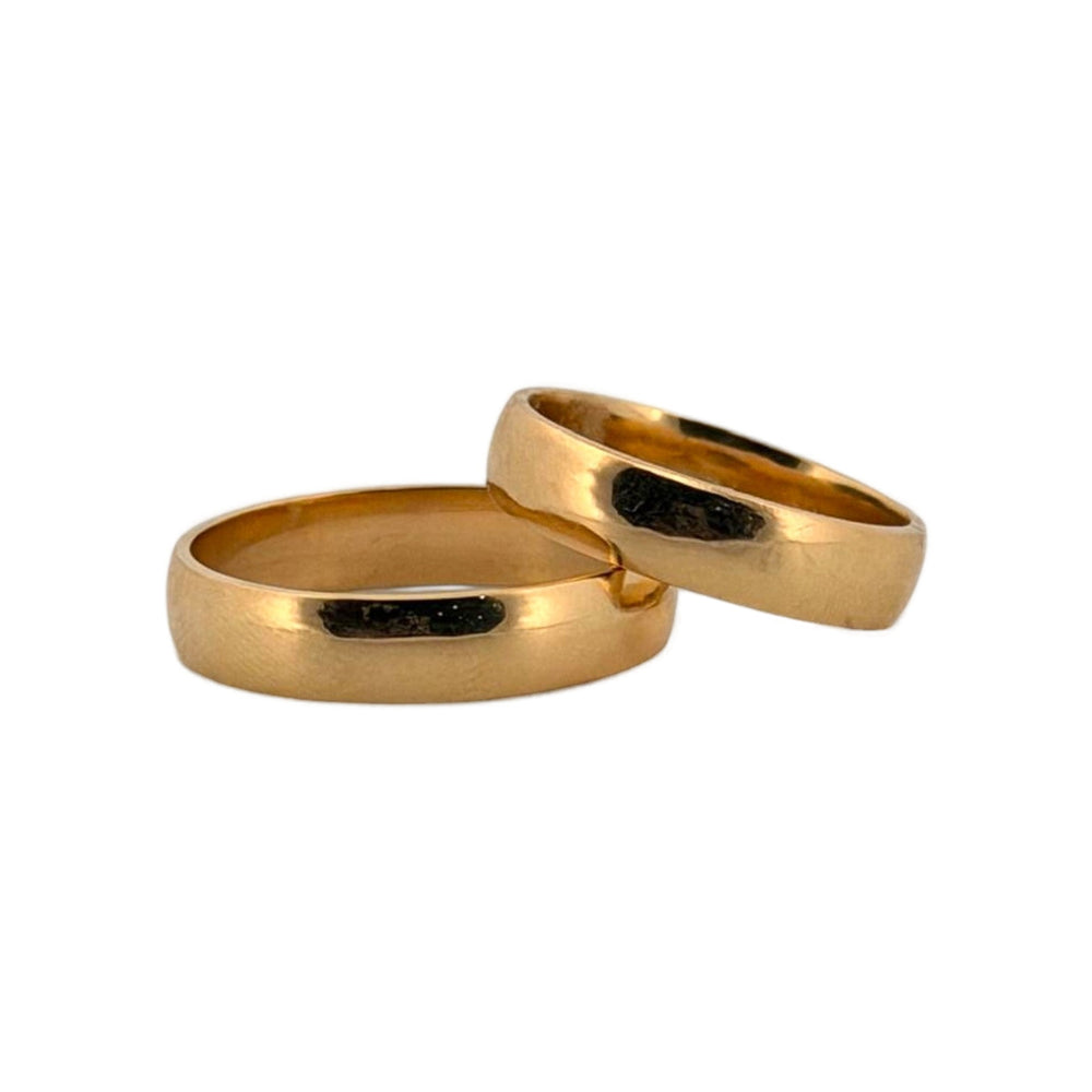 Classic High-Purity Yellow Gold Wedding Bands