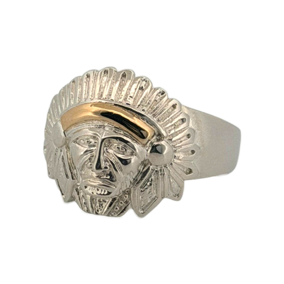Anillo de plata pura Jefe Guerrero Apache