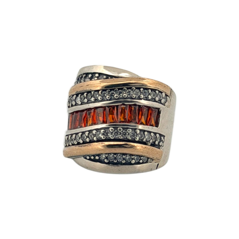 Anillo ancho de plata Sunset Elite