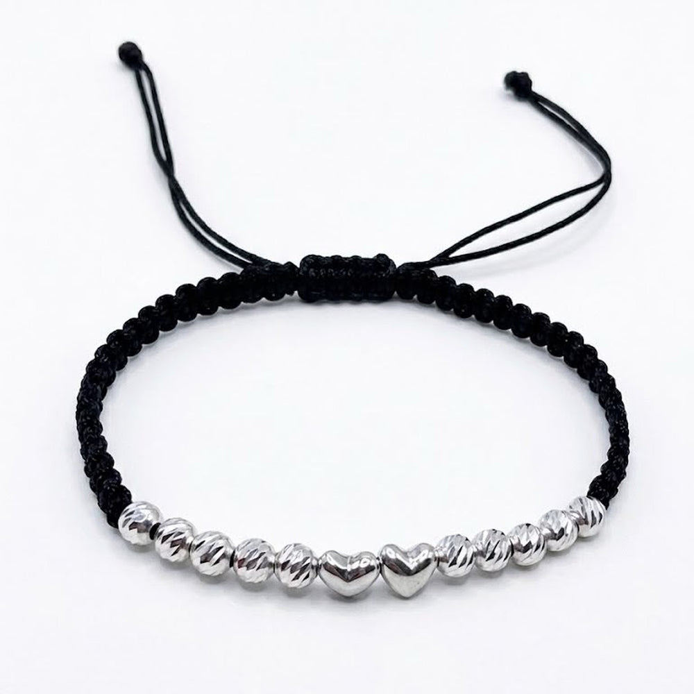 Woven Bead Bracelet in 925 Silver