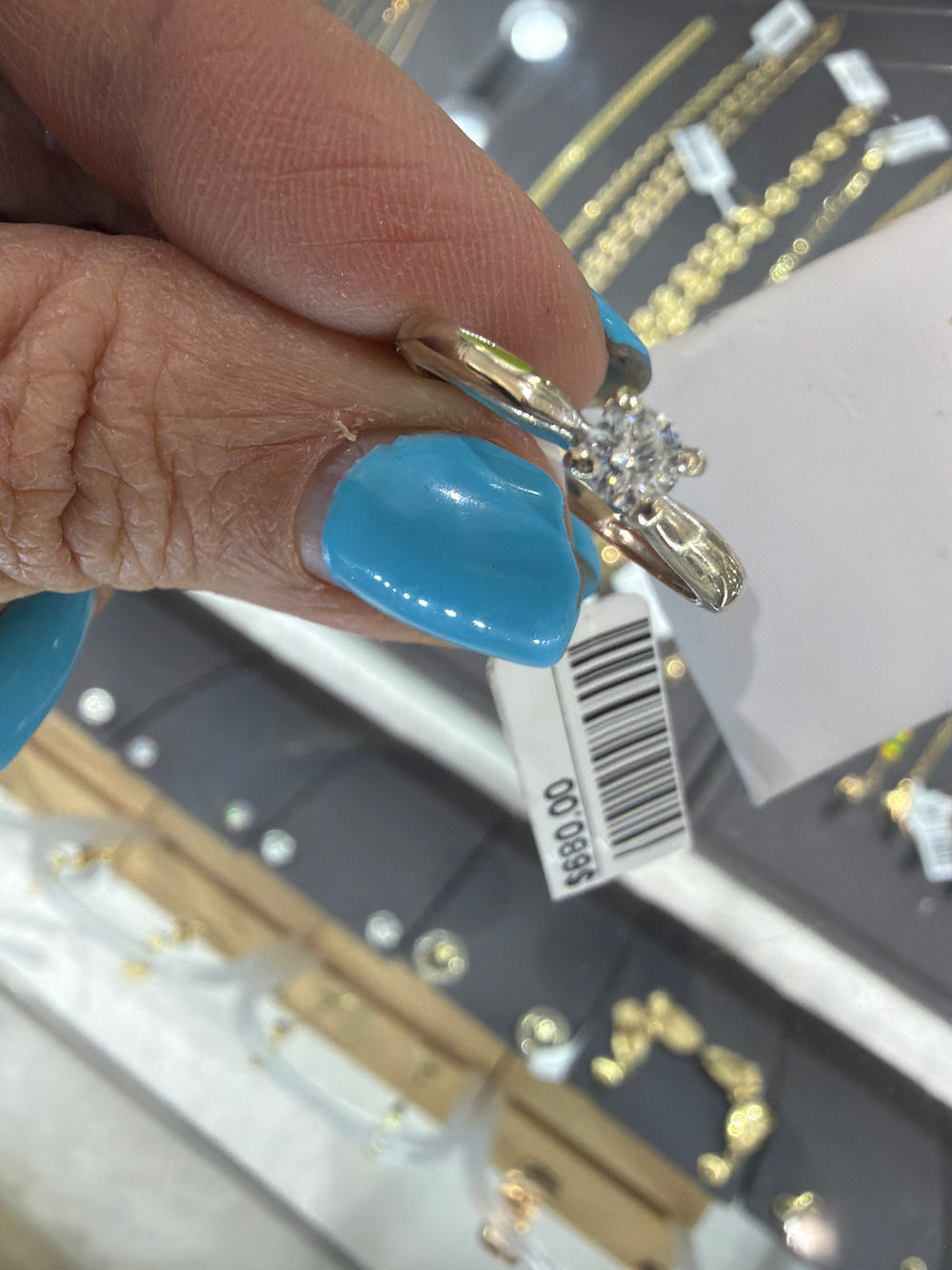 Anillo blanco diamante 18k