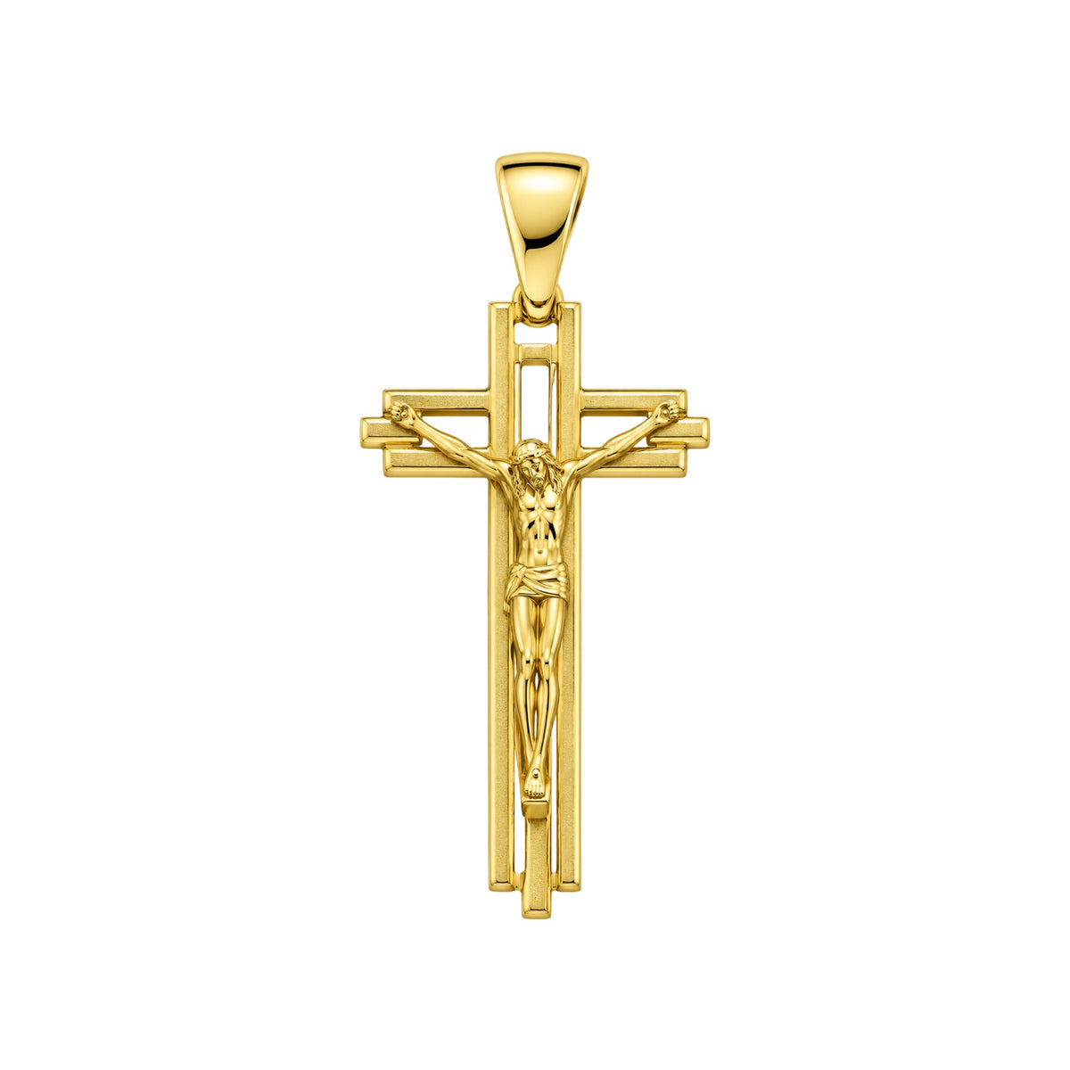 18K Geometric Crucifix Pendant
