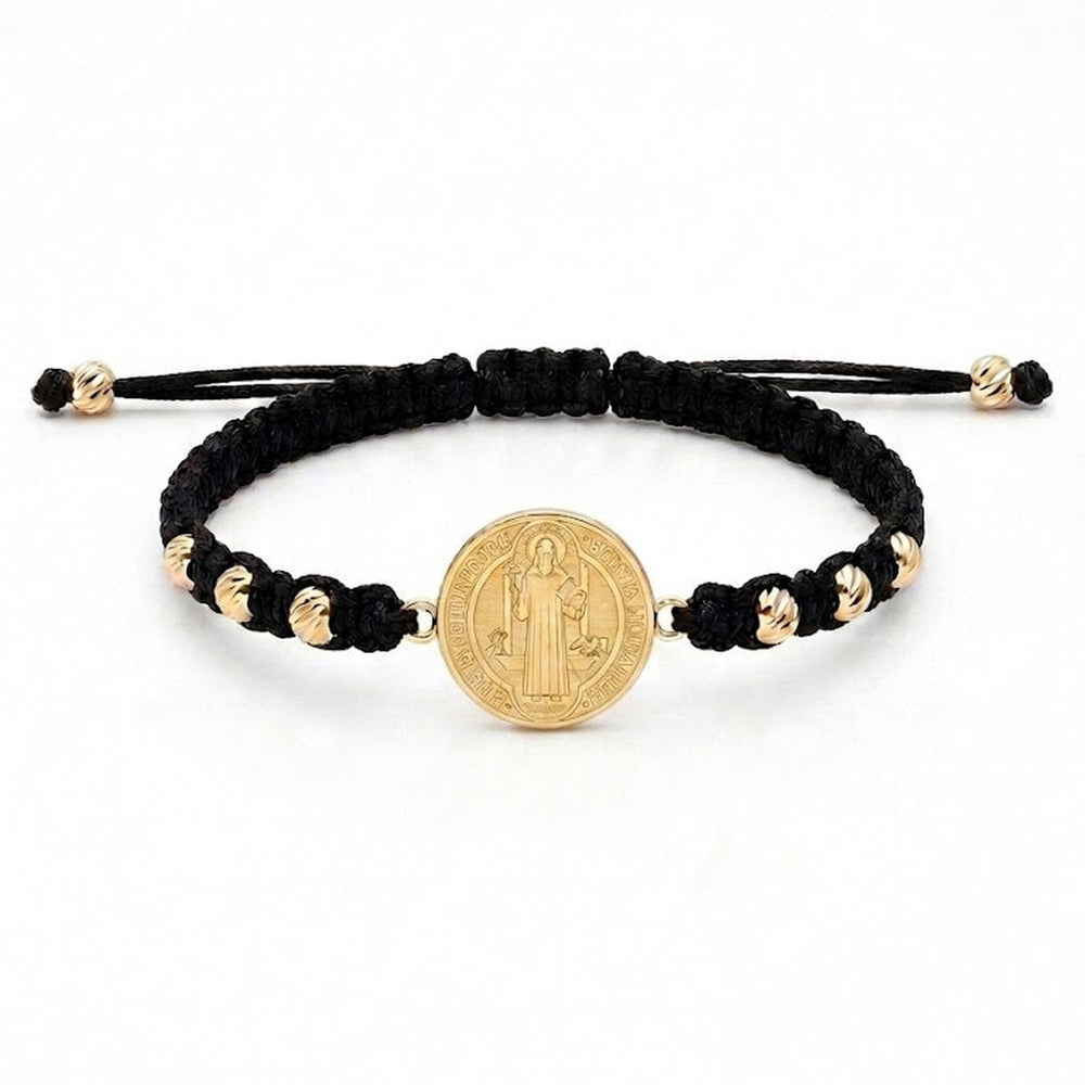 Pulsera de balines y dije San Benito