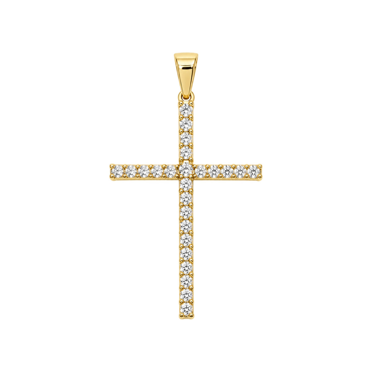 18K Cross Pendant with Stones
