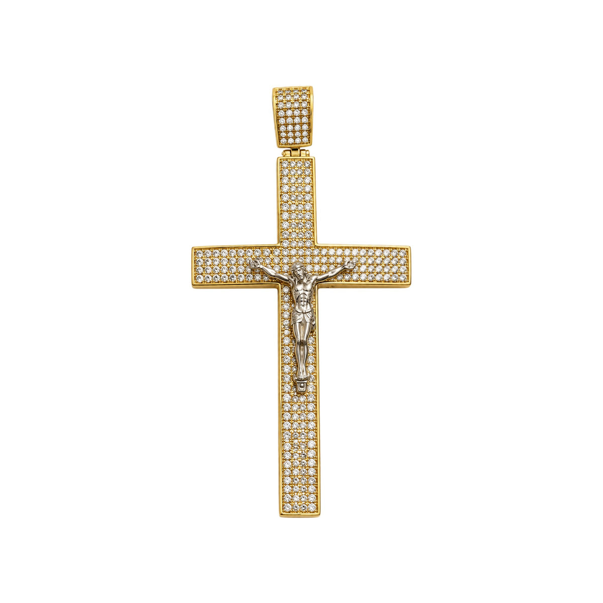 14K Two-Tone Crucifix Pendant