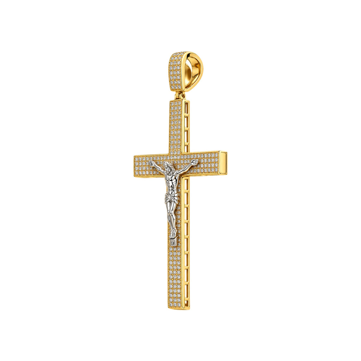 14K Two-Tone Crucifix Pendant