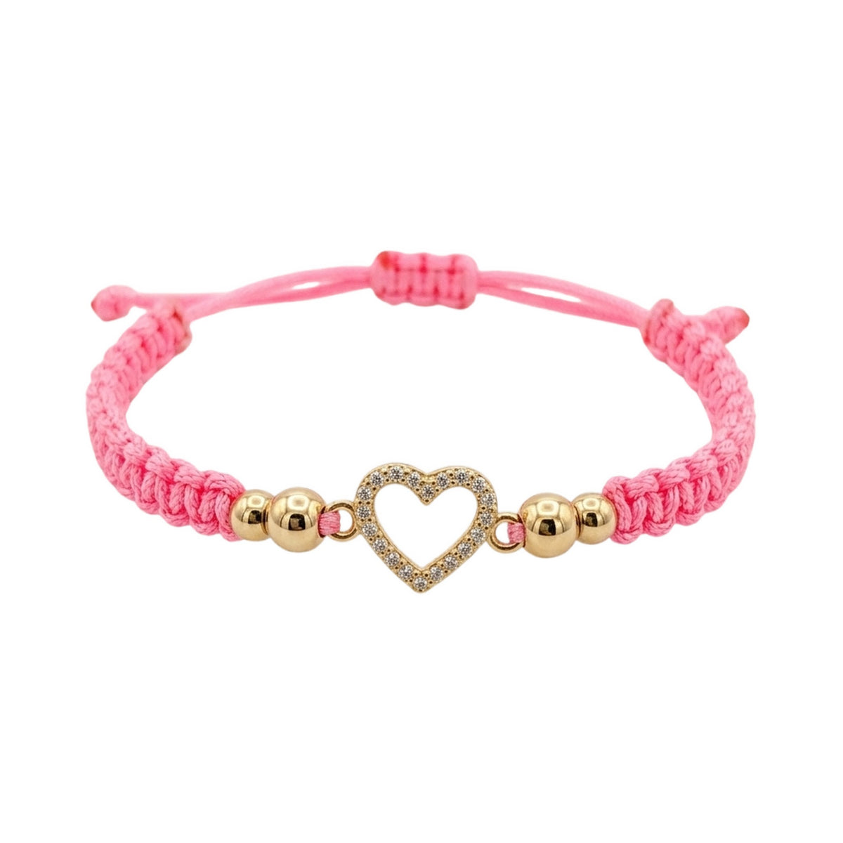 18K Gold Bead and Heart Bracelet