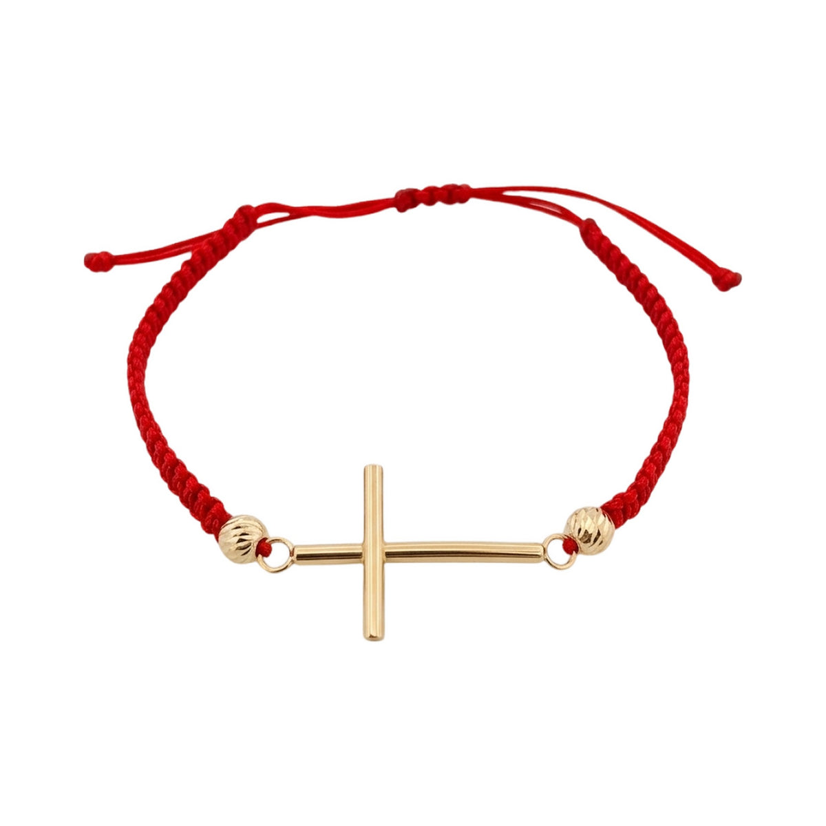 18K Red String Cross Bracelet