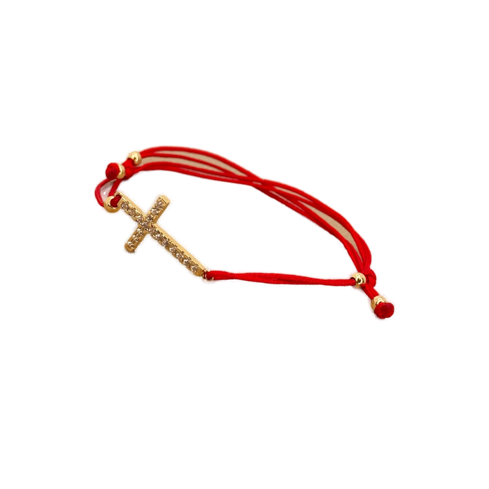Thin cross charm bracelet