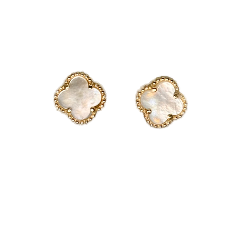 Pendientes de trébol blanco