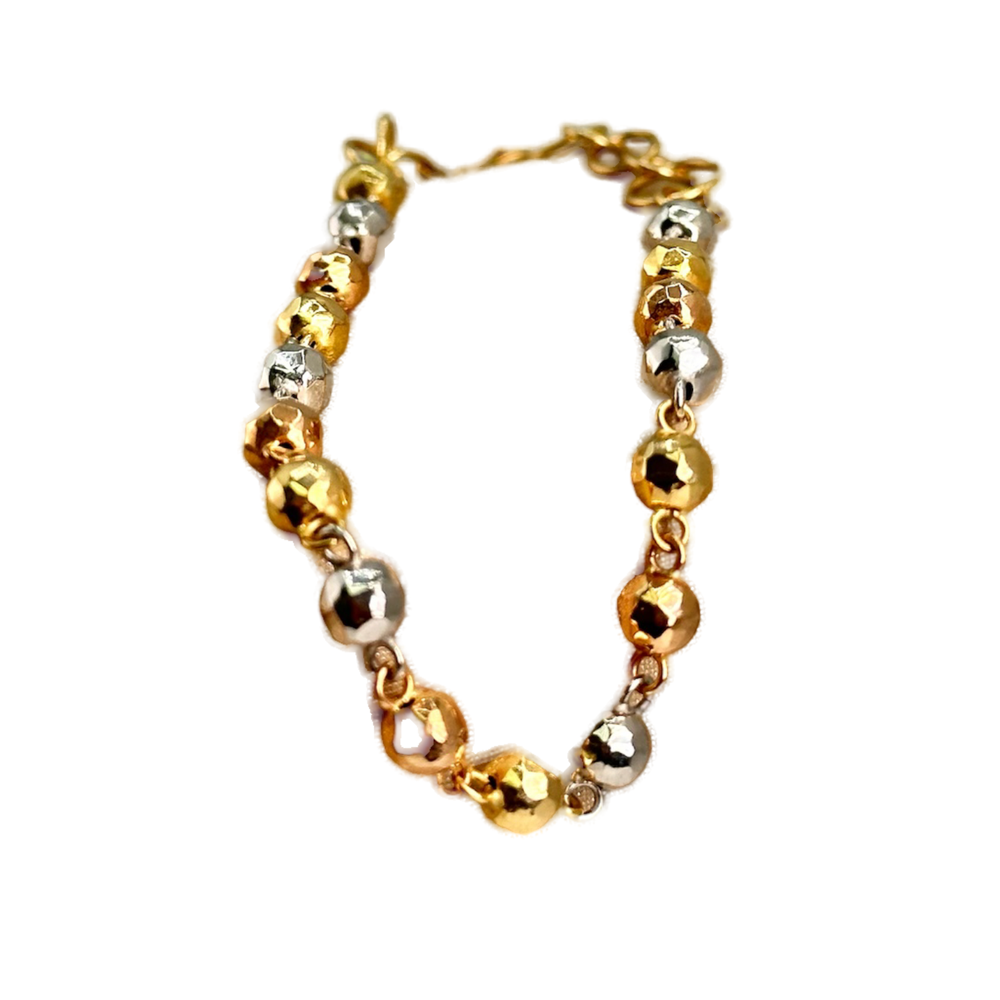 DIAMOND CUT TRICOLOR CIRCLE BRACELET 00051