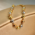 DIAMOND CUT TRICOLOR CIRCLE BRACELET 00051
