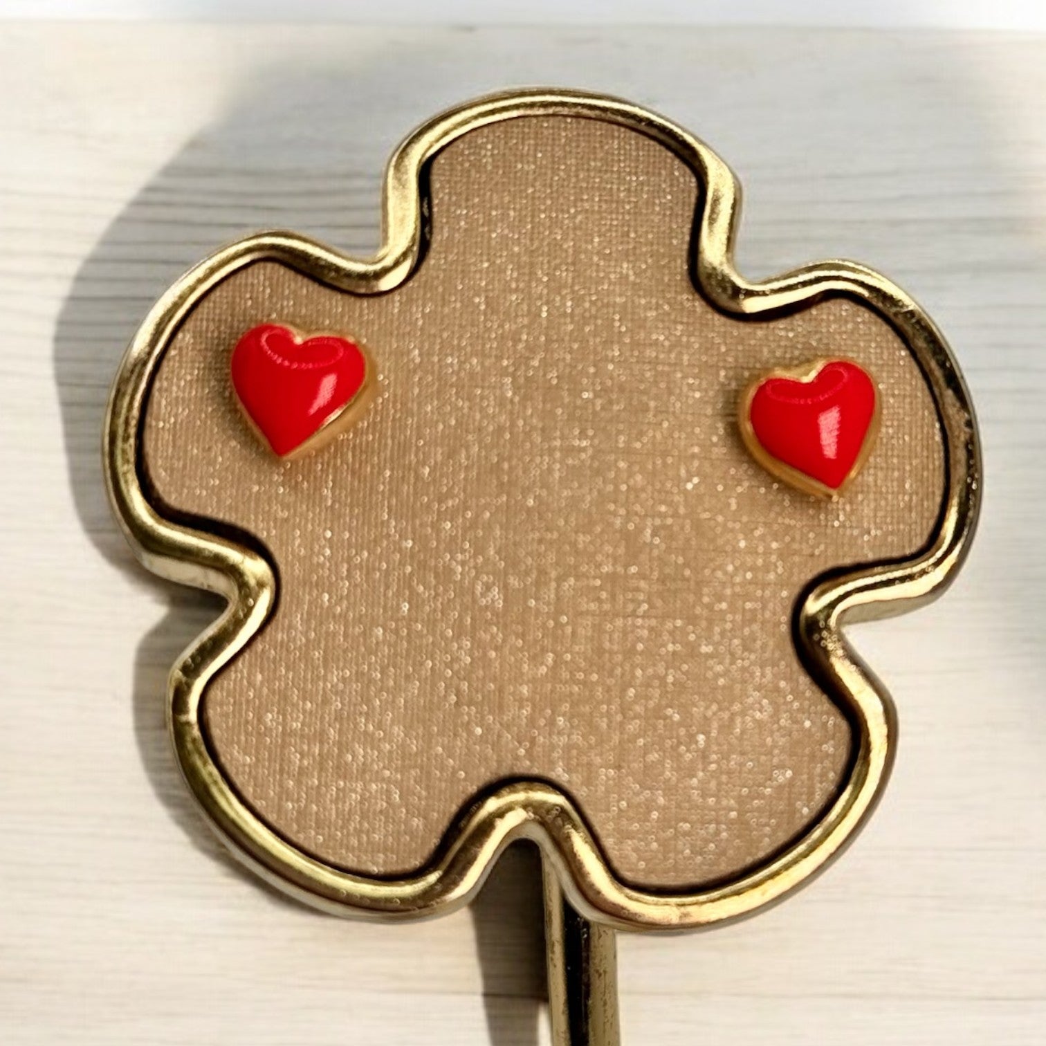 RED PUFF HEART EARRINGS