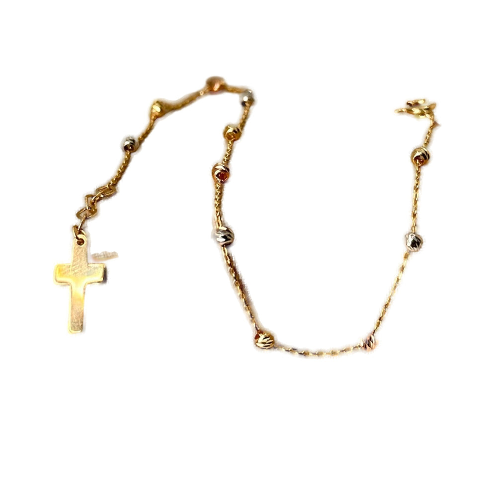 CROSS DIAMOND CUT BRACELET