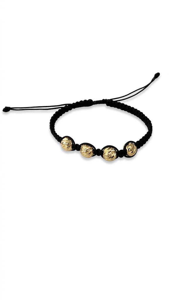 Pulsera negra 4 balines