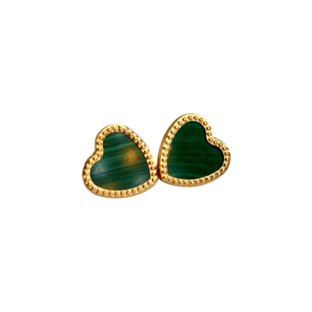 Pendiente de corazón verde