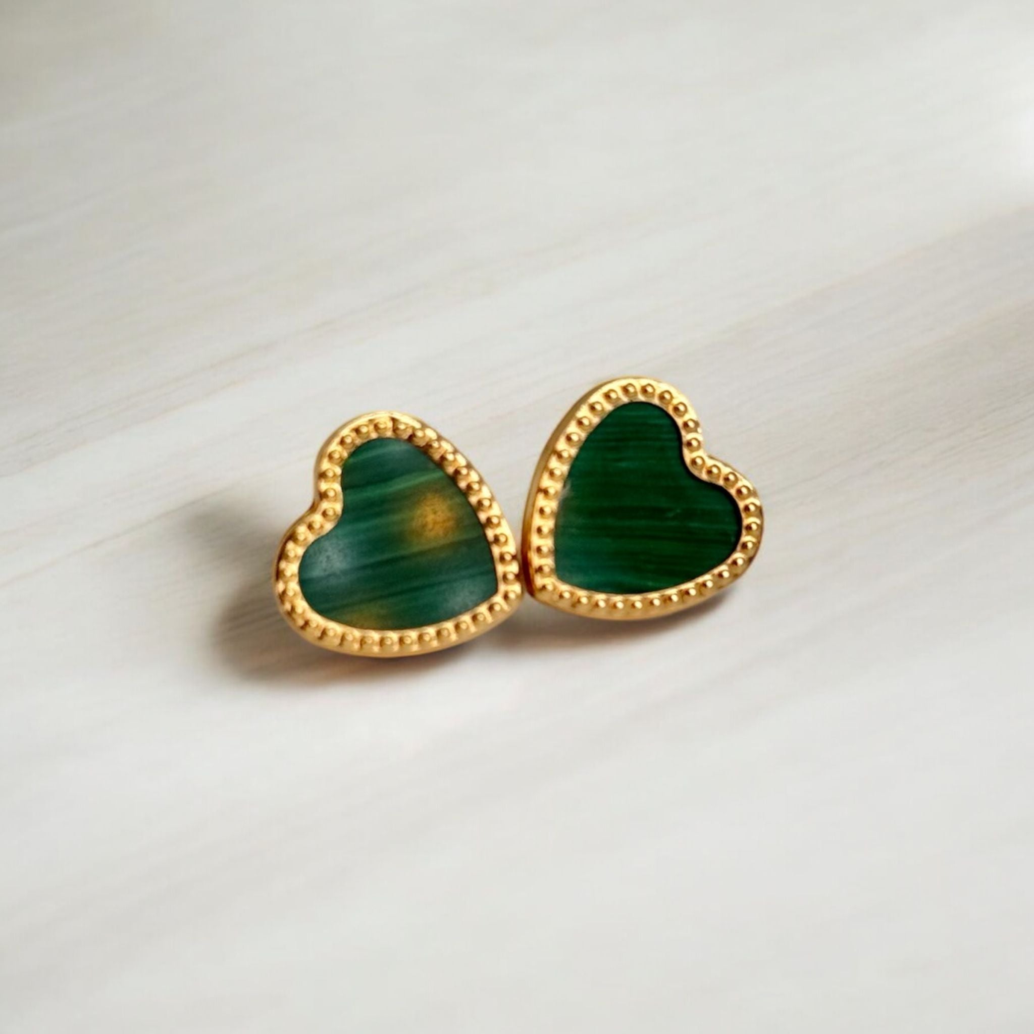 Green Heart Earring