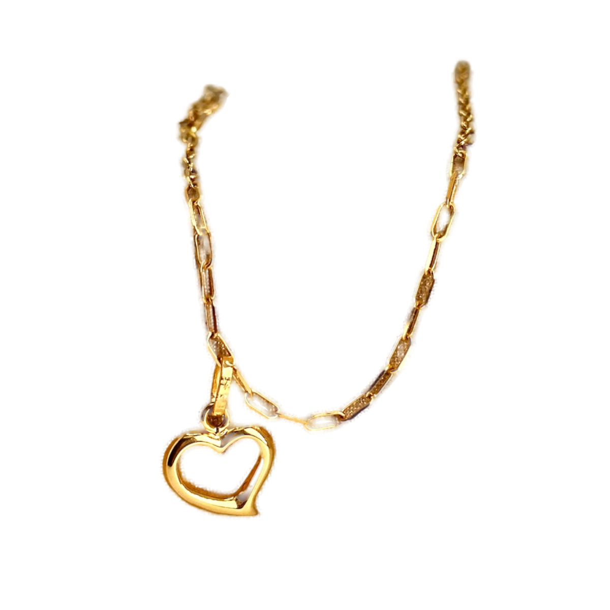 Tobillera de corazón de oro