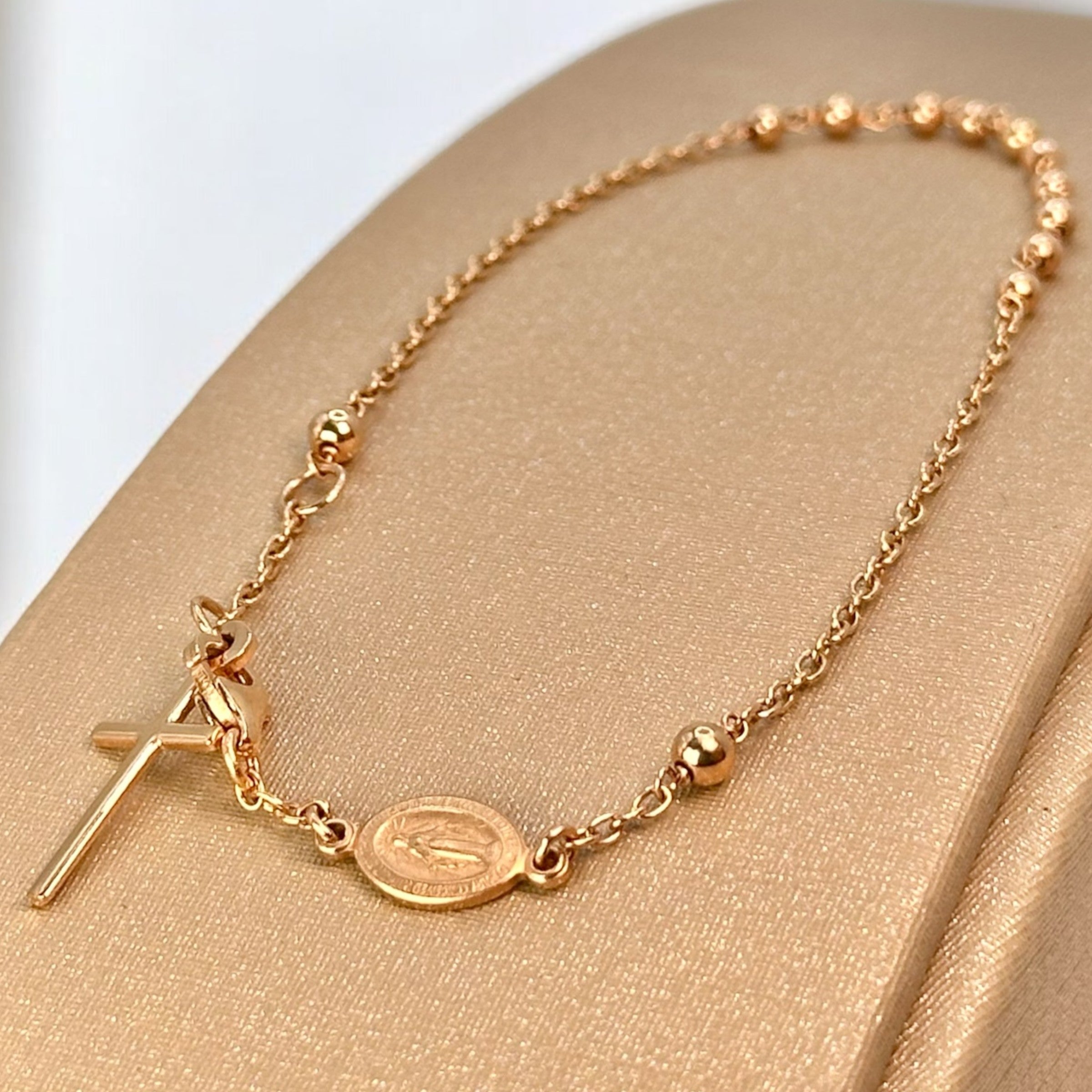 ROSE GOLD ROSARY BRACELET