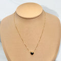 BLACK PUFF HEART NEACKLACE