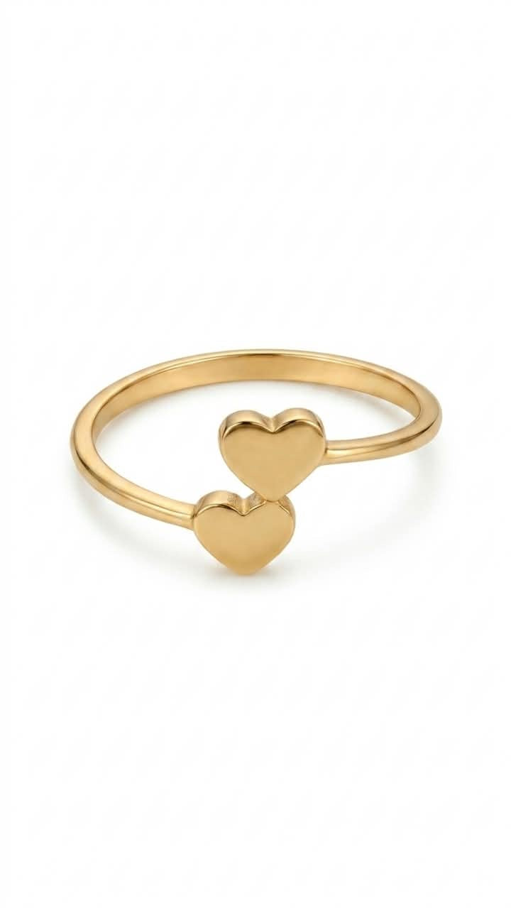 Anillo de corazones 18K