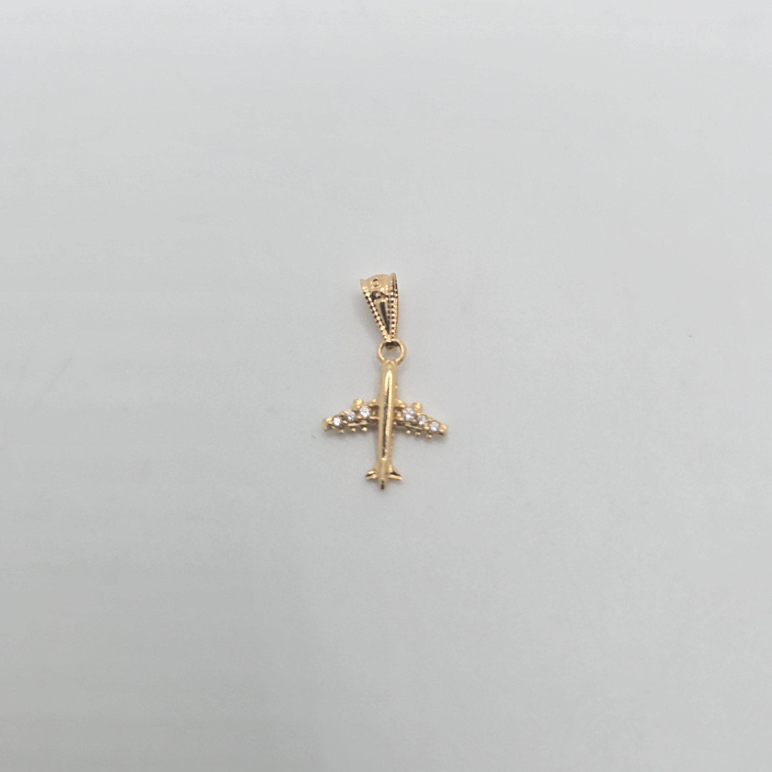 Gold Airplane Pendant