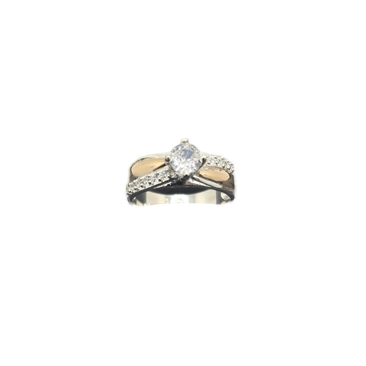 Anillo de plata de dos tonos