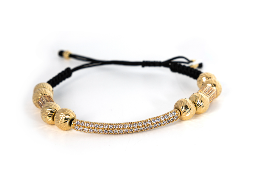 Premium Gold Adjustable Bracelet with Zircon Stones