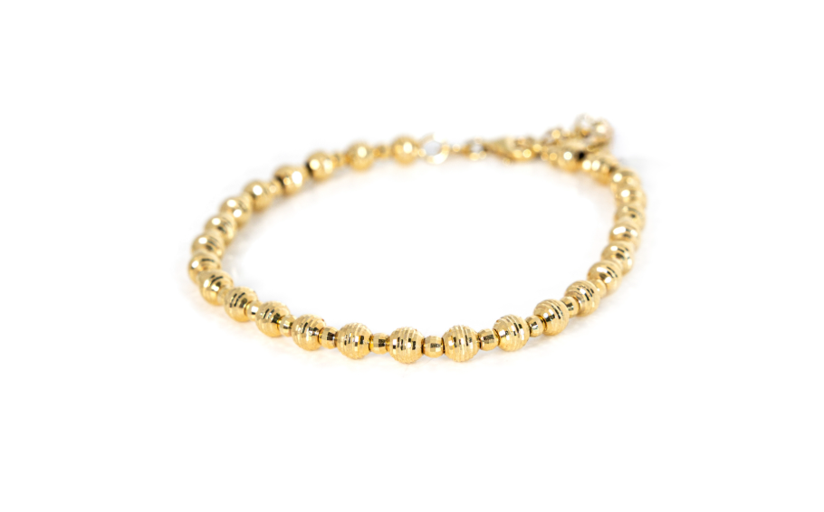 Classic Beaded Bracelet in 10K Gold