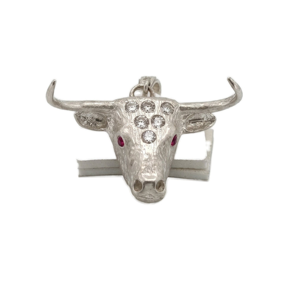 Silver Bull Head Pendant