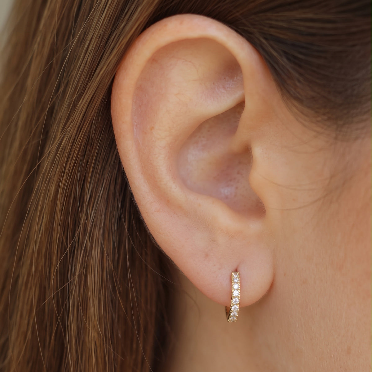 Pendientes de oro 18k y zirconia