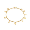 Tobillera corazones y estrellas