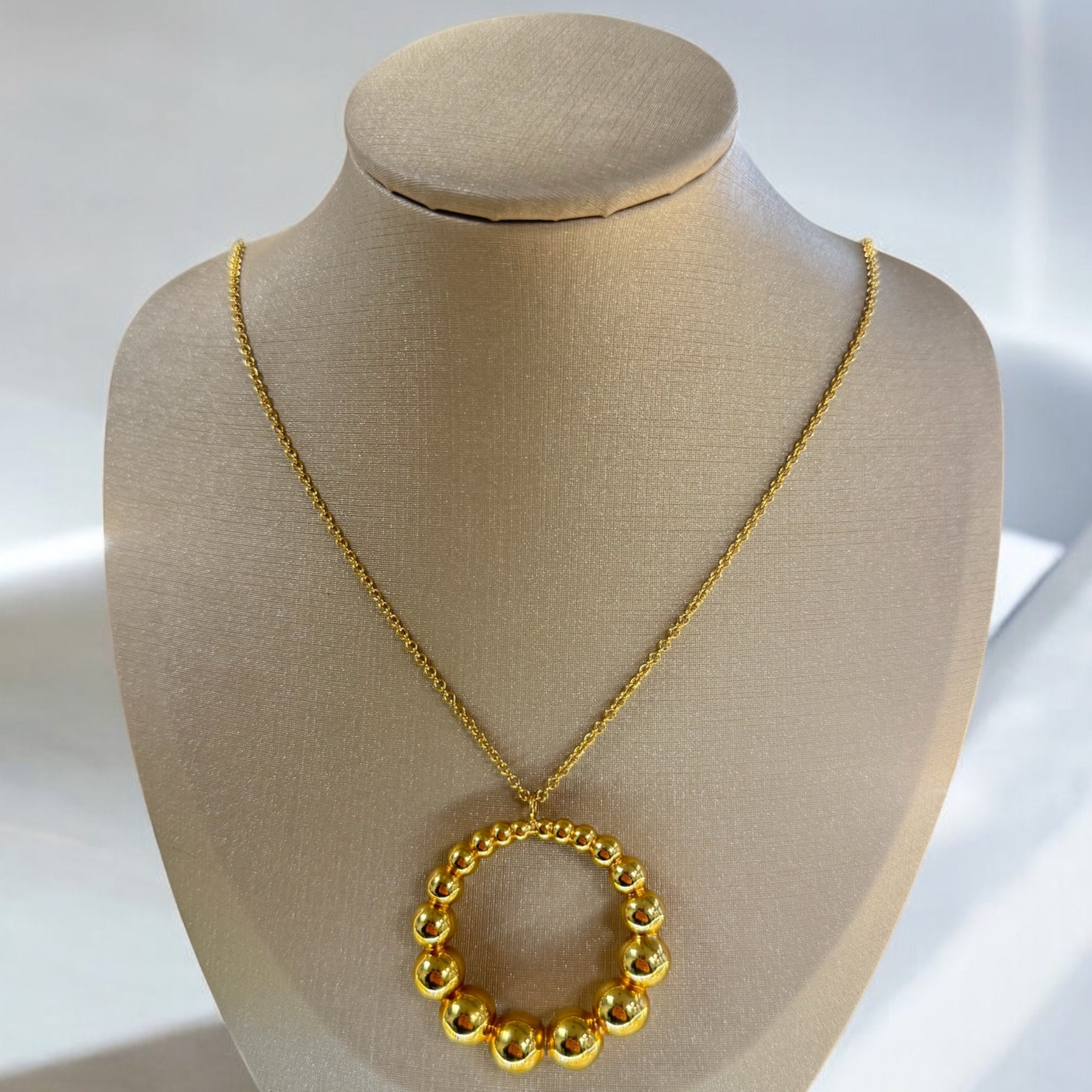 Gold Balls Circle Necklace