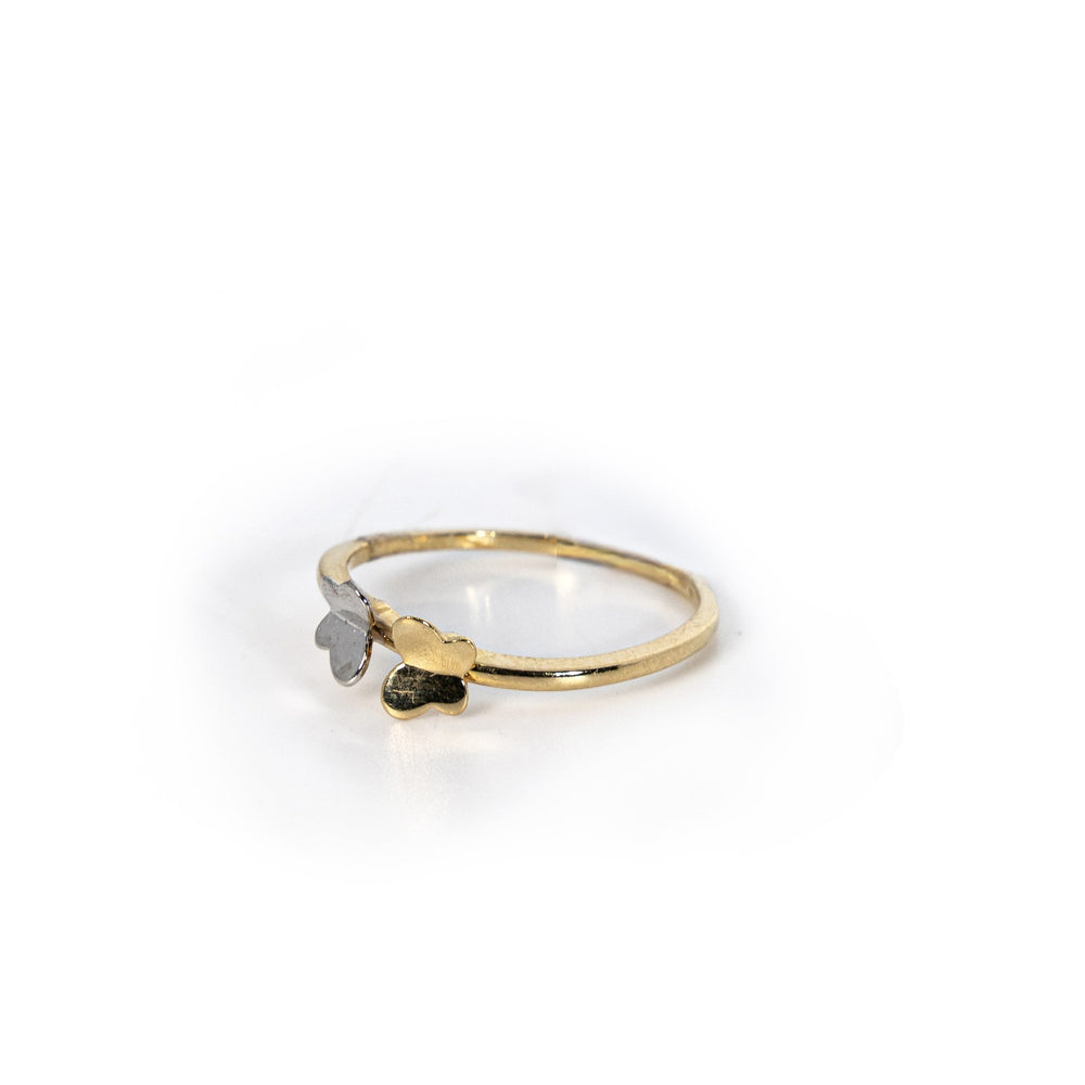 Two-Tone Gold Dainty Butterfly Bypass Ring