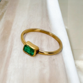 Ring Emerald Yellow gold 14K