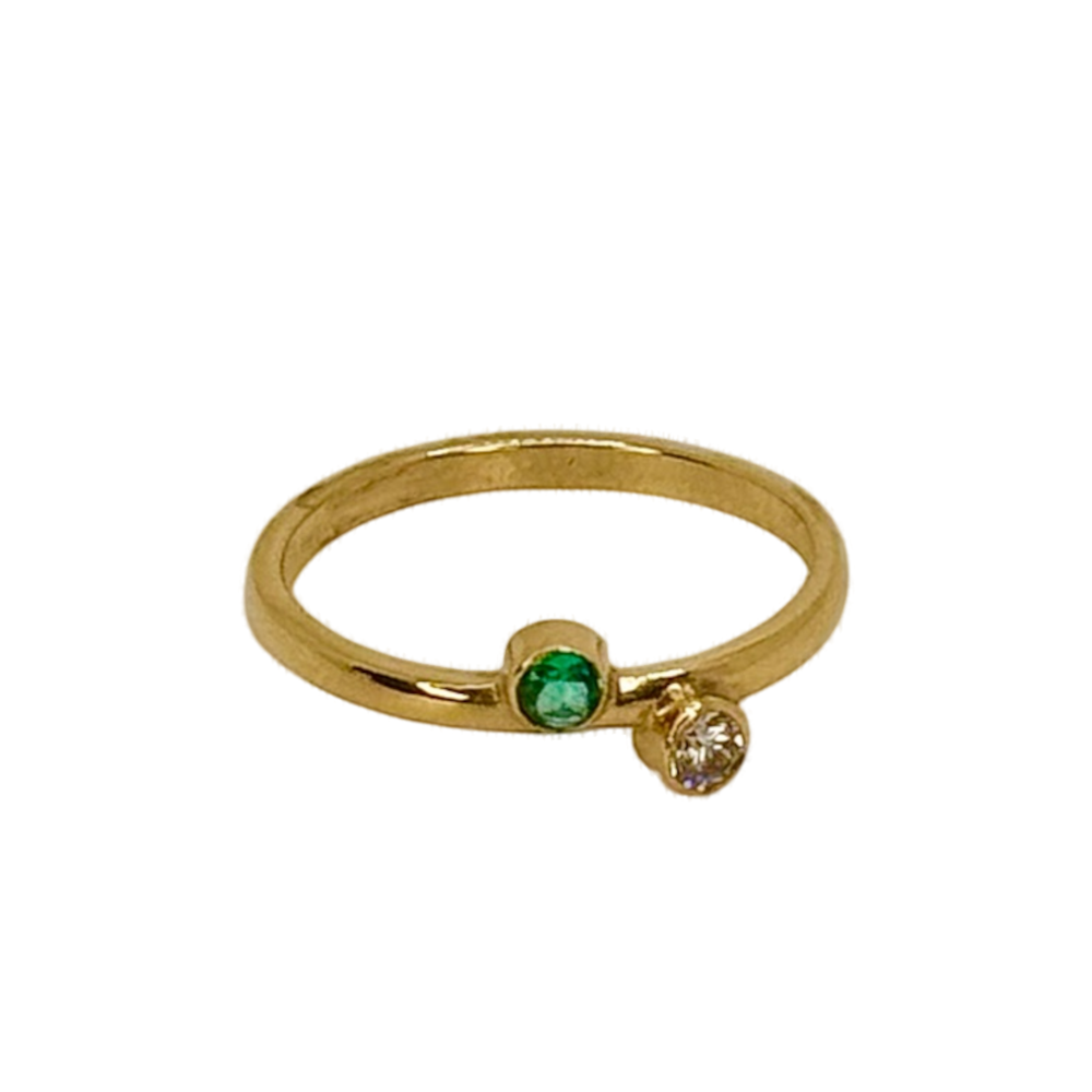 Ring Emerald and Diamond 14K