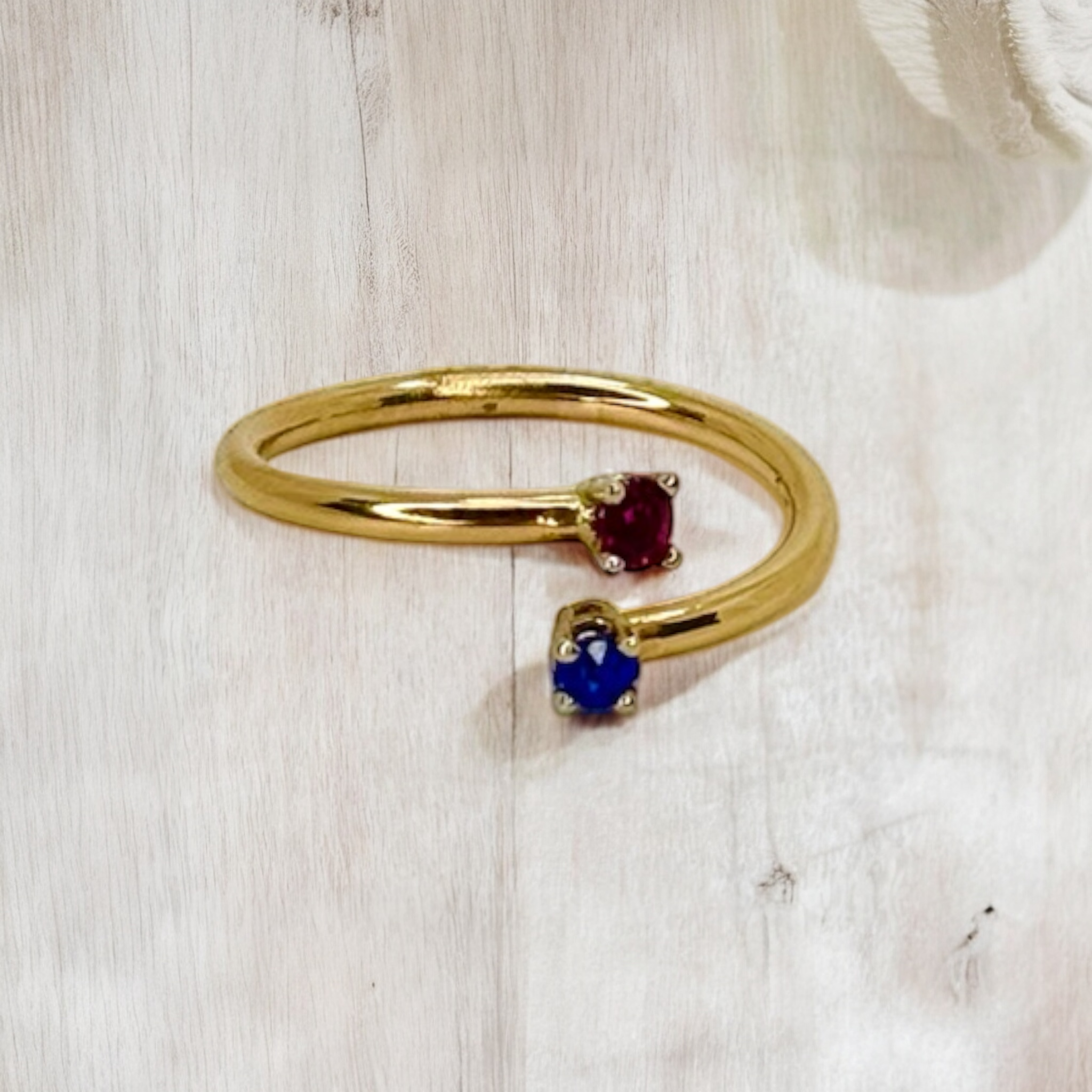 Ring With Ruby And Sapphire