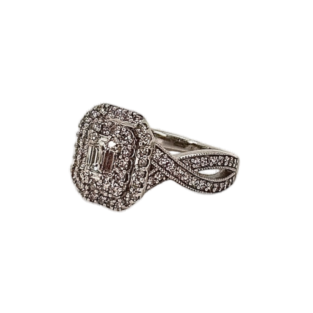 Double Halo Diamond Engagement Ring