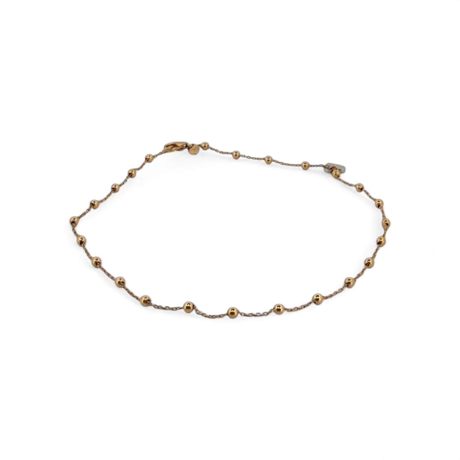 Classic 18k Gold Minimalist Bead Anklet