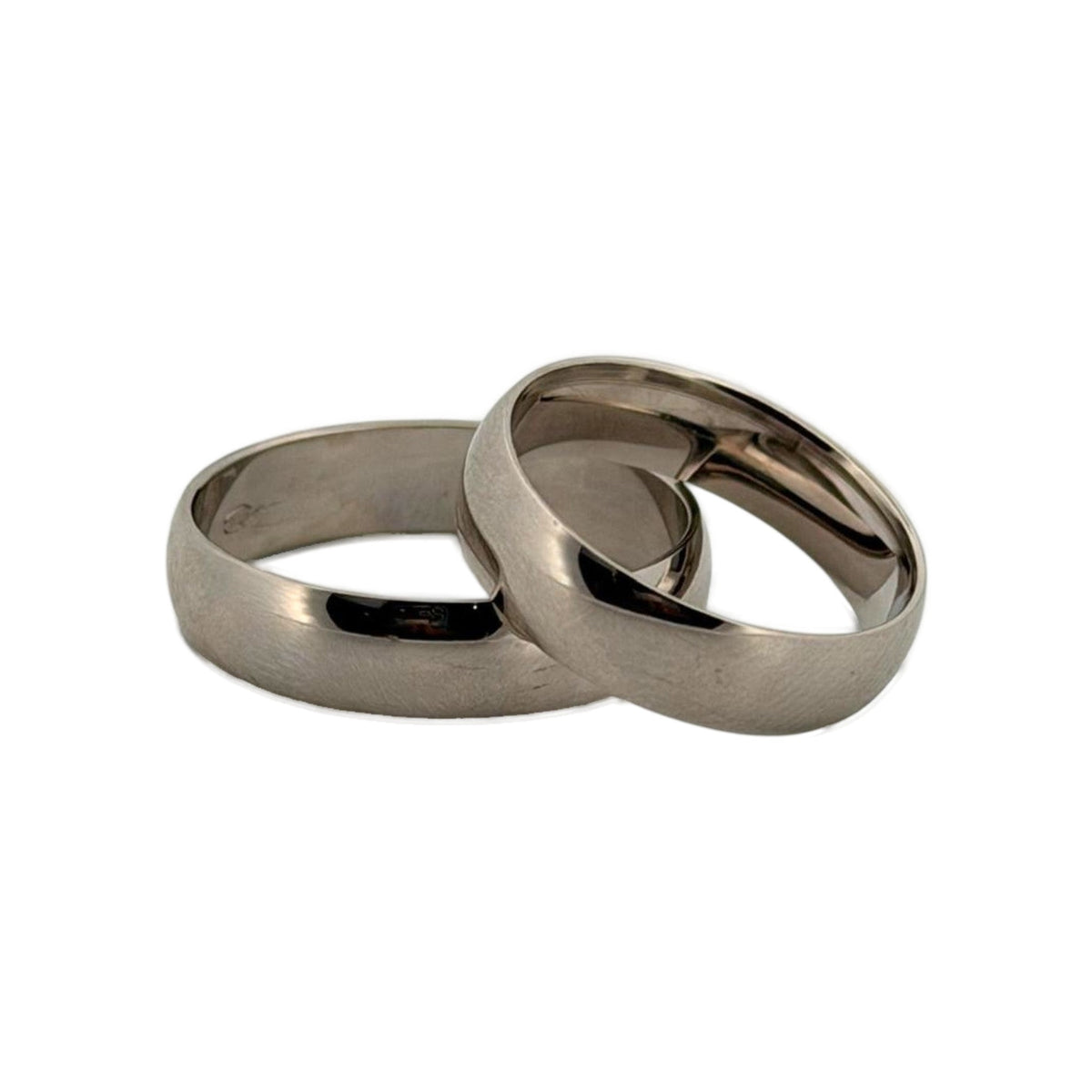 Argollas de matrimonio clásicas de oro blanco