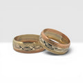 Two-Tone Diamond-Cut Wedding Bands