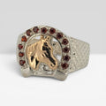 Lucky Horseshoe & Stallion Silver Ring